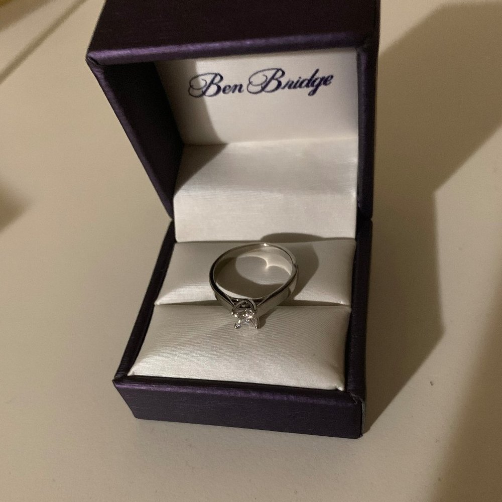 Ben Bridge Solitaire Engagement Ring - SZ 6.5 band